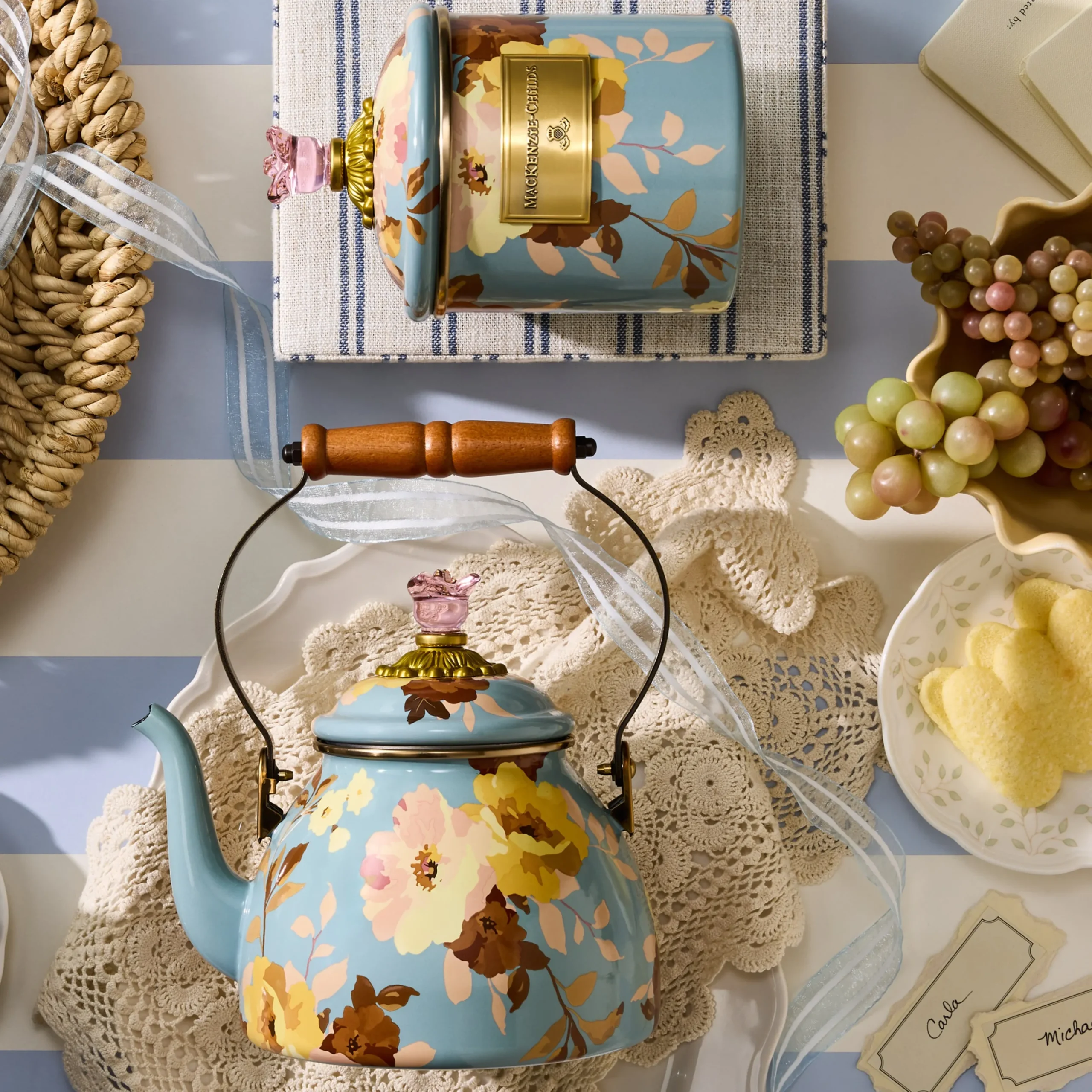 Wild Rose Slate Small Canister