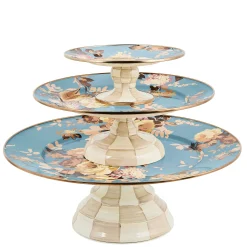 Wild Rose Slate Small Pedestal Platter