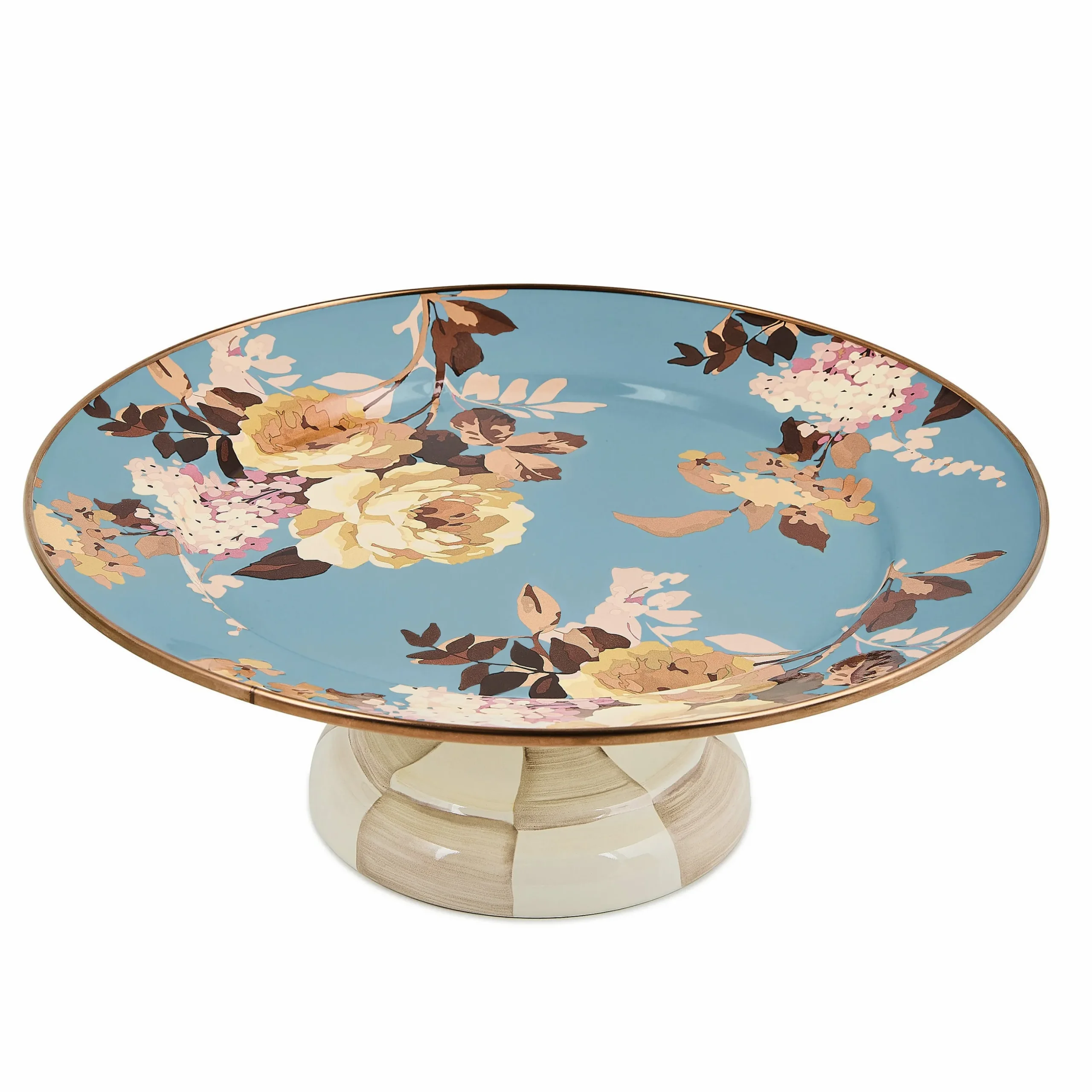 Wild Rose Slate Small Pedestal Platter