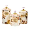 Wild Rose White Canisters, Set of 3
