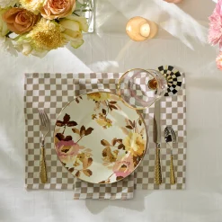 Wild Rose White Dinner Plate