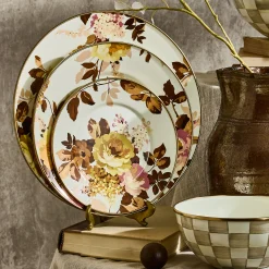 Wild Rose White Salad Plate